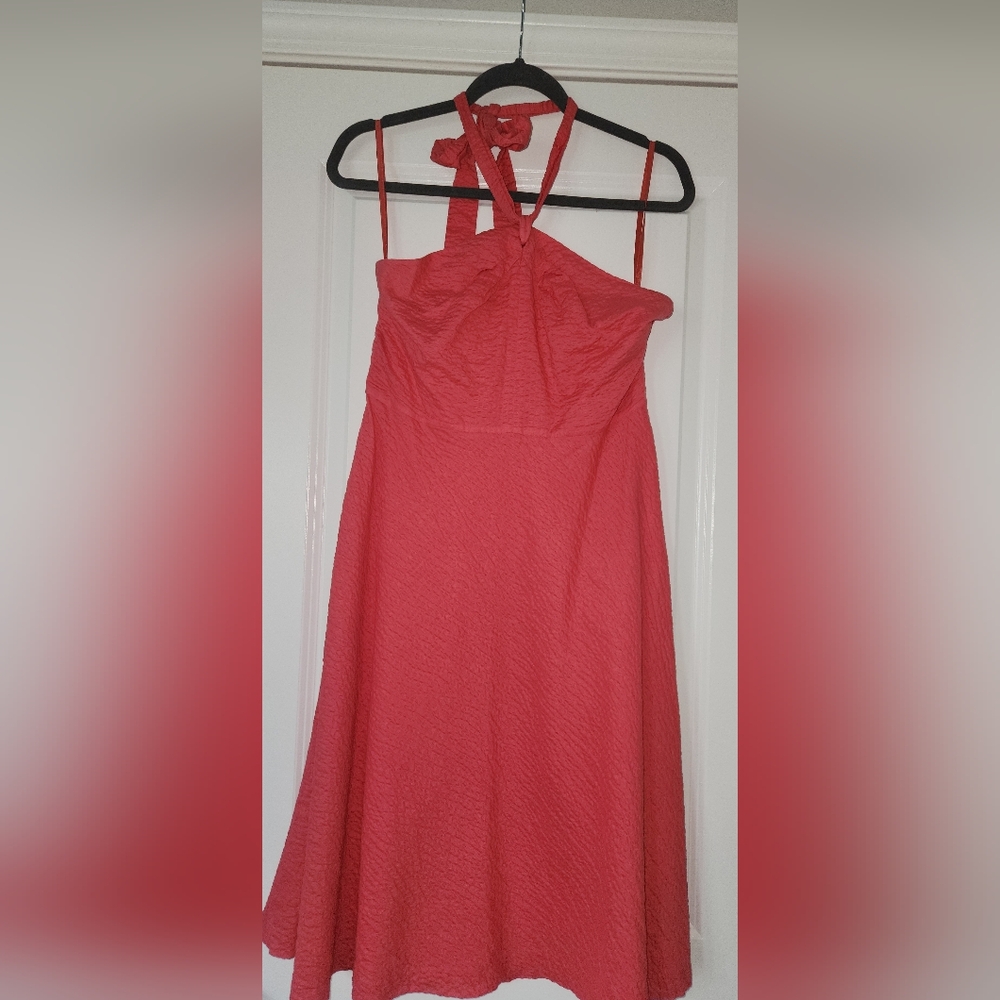J. Crew Coral Halter Sundress